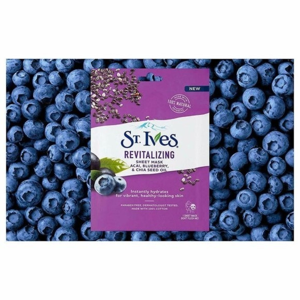 5) St. Ives Revitalizing Sheet Mask Acai Blueberry